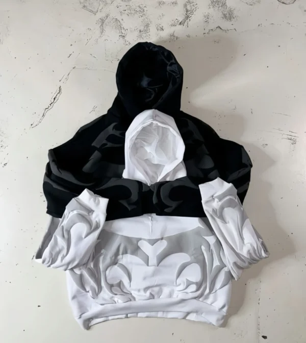 Couple Tribal Shadow Depth Hoodie – Aesthetic Matching Y2K Hoodie - Image 3