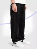 Drip Straight Black Baggy Track Pant
