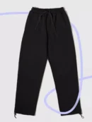 Drip Straight Black Baggy Track Pant