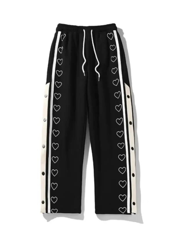 Stylish Heart Fleece Baggy Pant - Image 3