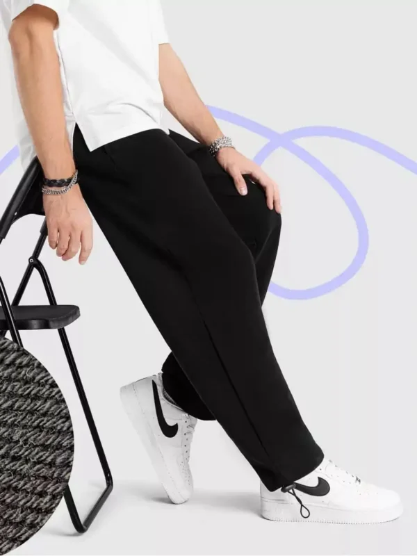 Drip Straight Black Baggy Track Pant - Image 2