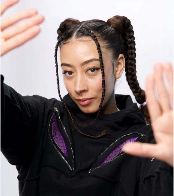 Uchiha Eyes Oversized Hoodie – Naruto Inspired Anime Cosplay Streetwear Hoodie - Image 4