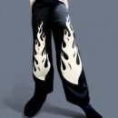 Flame Neon Glowing Baggy Straight Fit Pant