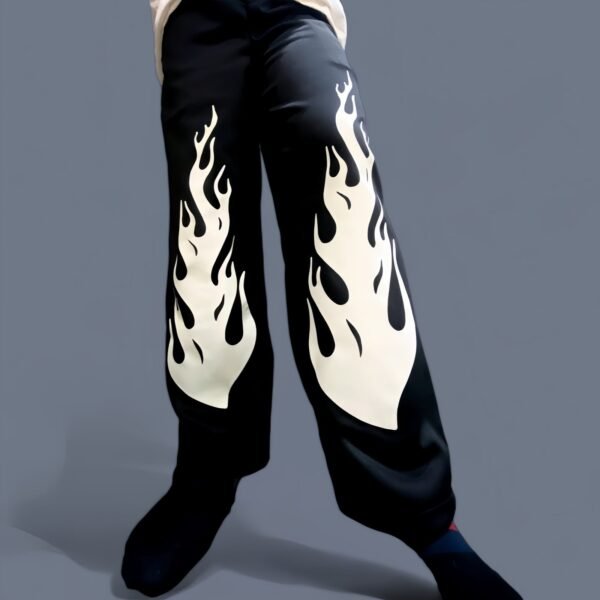 Flame Neon Glowing Baggy Straight Fit Pant - Image 2