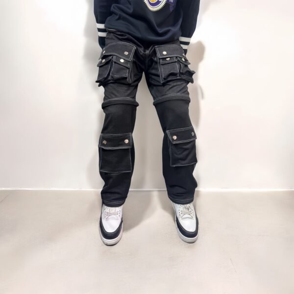 Multi-Pocket Two in One Convertible Baggy Straight Pants: Aesthetic Versatile Utility Design - Image 2