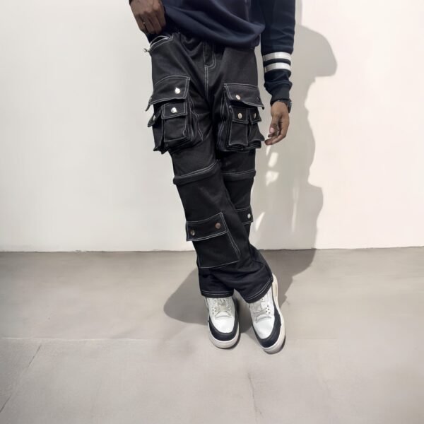 Multi-Pocket Two in One Convertible Baggy Straight Pants: Aesthetic Versatile Utility Design - Image 3