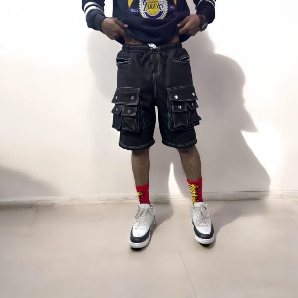 Multi-Pocket Two in One Convertible Baggy Straight Pants: Aesthetic Versatile Utility Design - Image 4