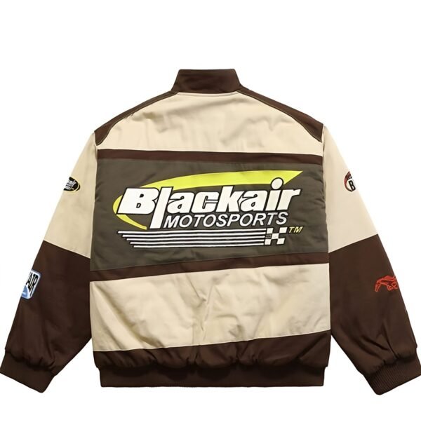 Black Air Racer Vintage Jacket –Sleek and Sporty Performance Motorcycle Streetwear Style Racer Jacket - Image 5