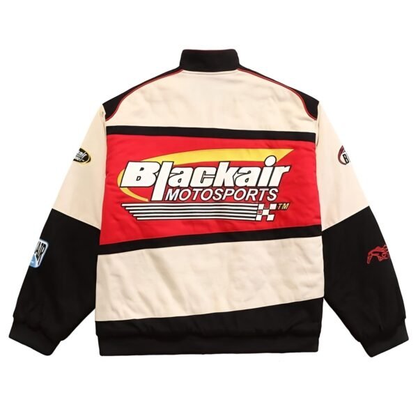 Black Air Racer Vintage Jacket –Sleek and Sporty Performance Motorcycle Streetwear Style Racer Jacket - Image 7