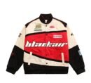 Black Air Racer Vintage Jacket –Sleek and Sporty Performance Motorcycle Streetwear Style Racer Jacket