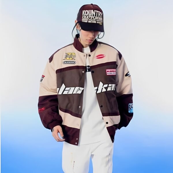 Black Air Classic Vintage Urban Racer Jacket - Image 2