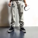 Urban Vintage Cross Print Baggy Straight Fit Jeans