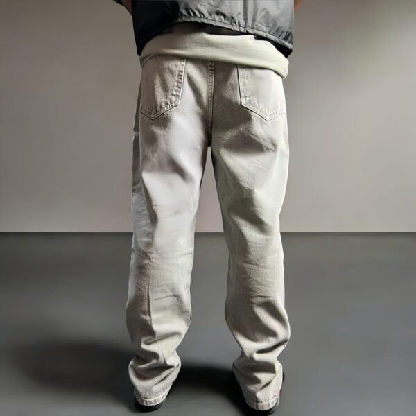 Urban Vintage Cross Print Baggy Straight Fit Jeans - Image 3