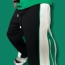 Double Zip Duo Colour Green & White Wide leg Relaxed Fit Baggy Y2K Pant