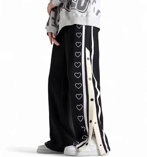 Stylish Heart Fleece Baggy Pant