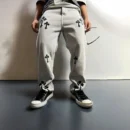 Urban Vintage Cross Print Baggy Straight Fit Jeans