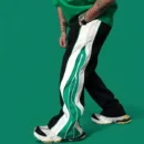 Double Zip Duo Colour Green & White Wide leg Relaxed Fit Baggy Y2K Pant