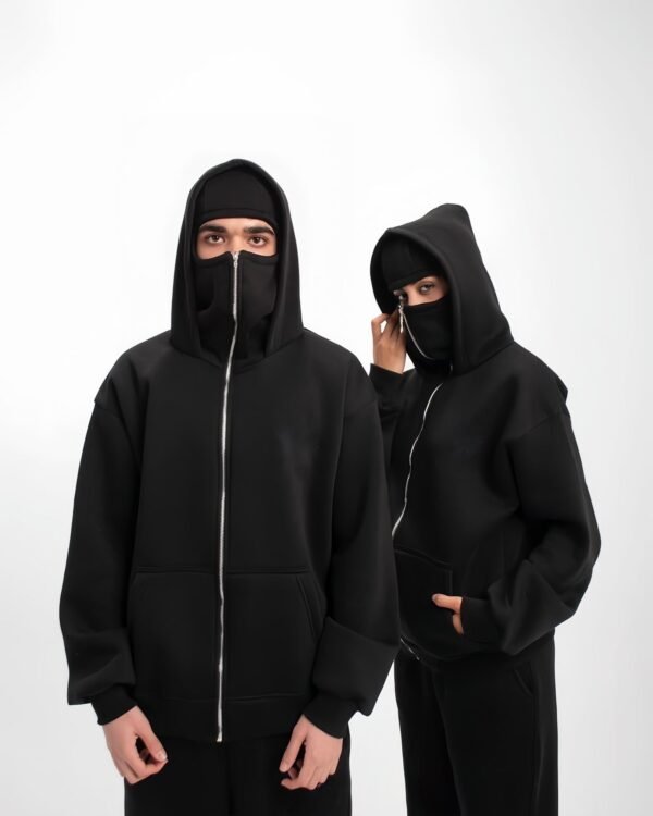 Couple Balaclava Hoodie Matching Zipper - Set of 2 Balaclava Hoodie