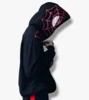 Side view of Marvel Spider-Man Hoodie highlighting sleeve design and pocket placement.