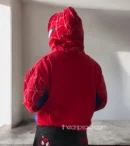 Back view of Spidey Hoodie by The Drip Soul showcasing unique superhero-inspired design and relaxed fit for streetwear lovers.