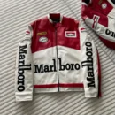 Front view of Vintage Marlboro Racing Leather Jacket in Premium Synthetic Faux leather