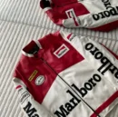 Close-up of premium leather texture on Vintage Marlboro Racing Jacket