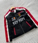 THE DRIP SOUL Premium Ferrari Motorsport Leather Jacket – Formula 1 racing style in high-quality leather finish.