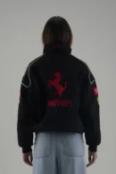 Back view of Ferrari F1 Racer Jacket showing the large embroidered Prancing Horse logo