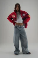 Styled look of the Ferrari F1 Elite Power Racer Jacket by THE DRIP SOUL.