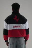 Back view of Ferrari Racer Jacket with Red Prancing Horse and Logo