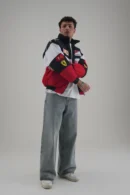 Close-up of Ferrari F1 Speed Enthusiast Jacket with Shell and UPS logos