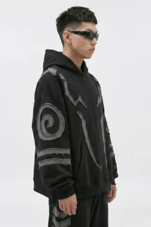 Detailed sleeve design of King of Curses Jujutsu Kaisen Hoodie