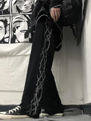 Dual Side Barbed Wire Baggy Pant