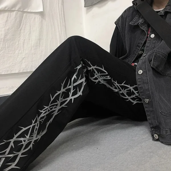 Dual Side Barbed Wire Baggy Pant