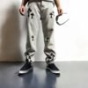 Urban Cross Print Baggy Straight Jeans - Bold Cross Design, Premium Denim Fabric, Comfortable Fit, Stylish Urban Streetwear, Available in Multiple Sizes