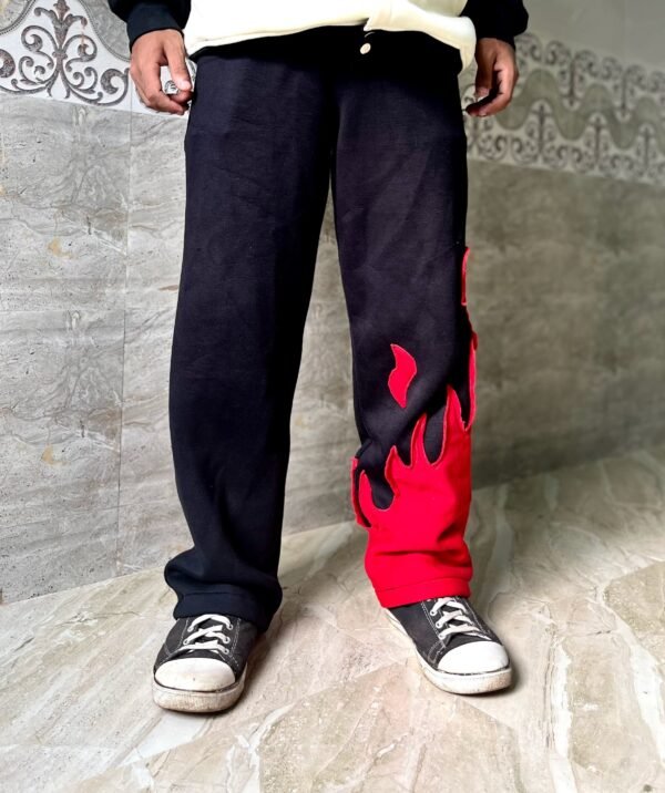 Fire Flame Baggy Pants with Bold Flame Design – Trendy Streetwear for Comfort and Style