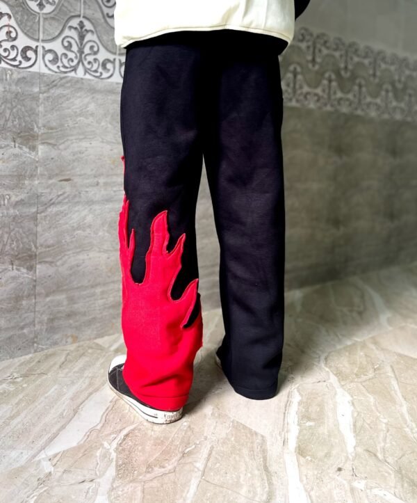 Stylish Fire Flame Baggy Pants with Adjustable Waist – Modern Streetwear Fashion