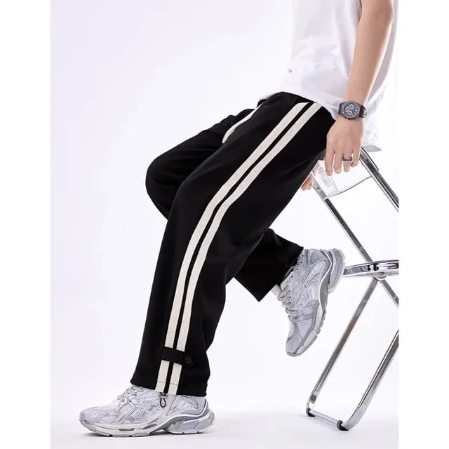 Drip Duo Striped Black Baggy Track Pant - Image 2
