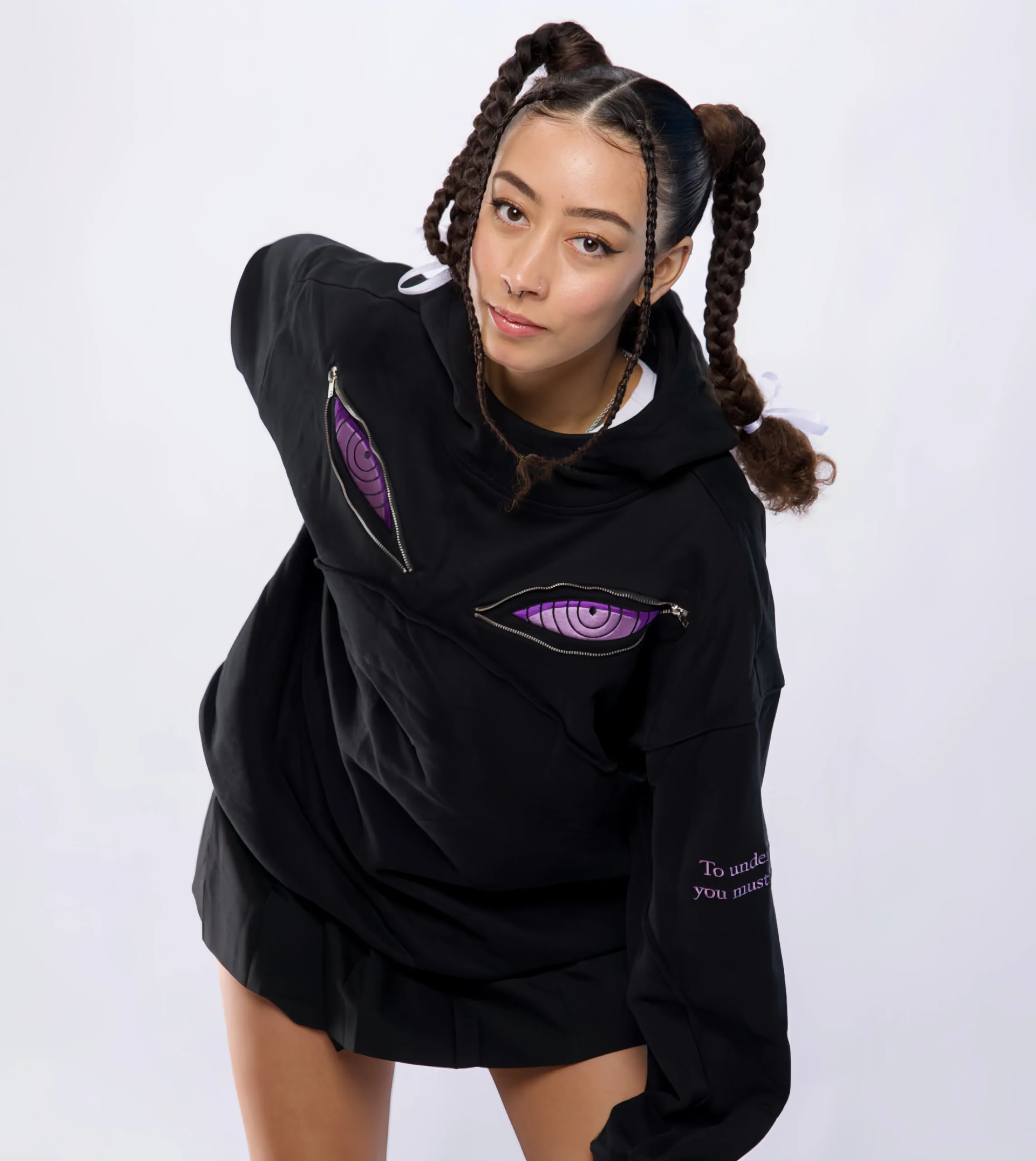 Uchiha Eyes Oversized Hoodie – Naruto Inspired Anime Cosplay Streetwear Hoodie - Image 7