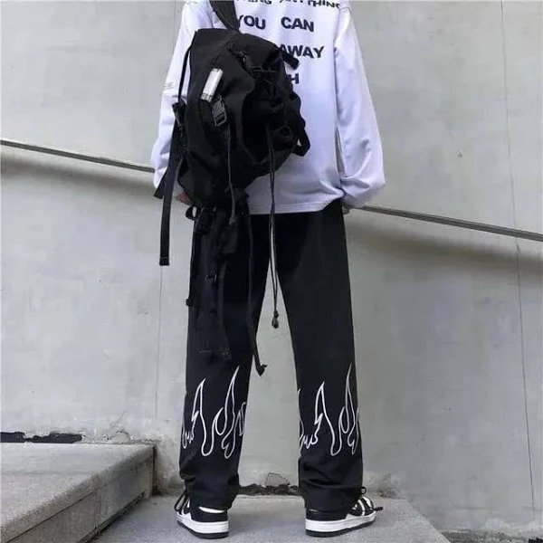 Premium Printed Flame Pant – The Urban Streetwear Essential Baggy Fire Track Pant - Image 2