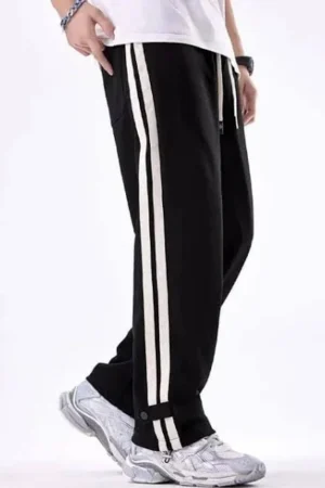 Drip Duo Striped Black Baggy Track Pant