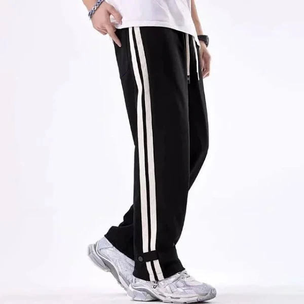 Drip Duo Striped Black Baggy Track Pant