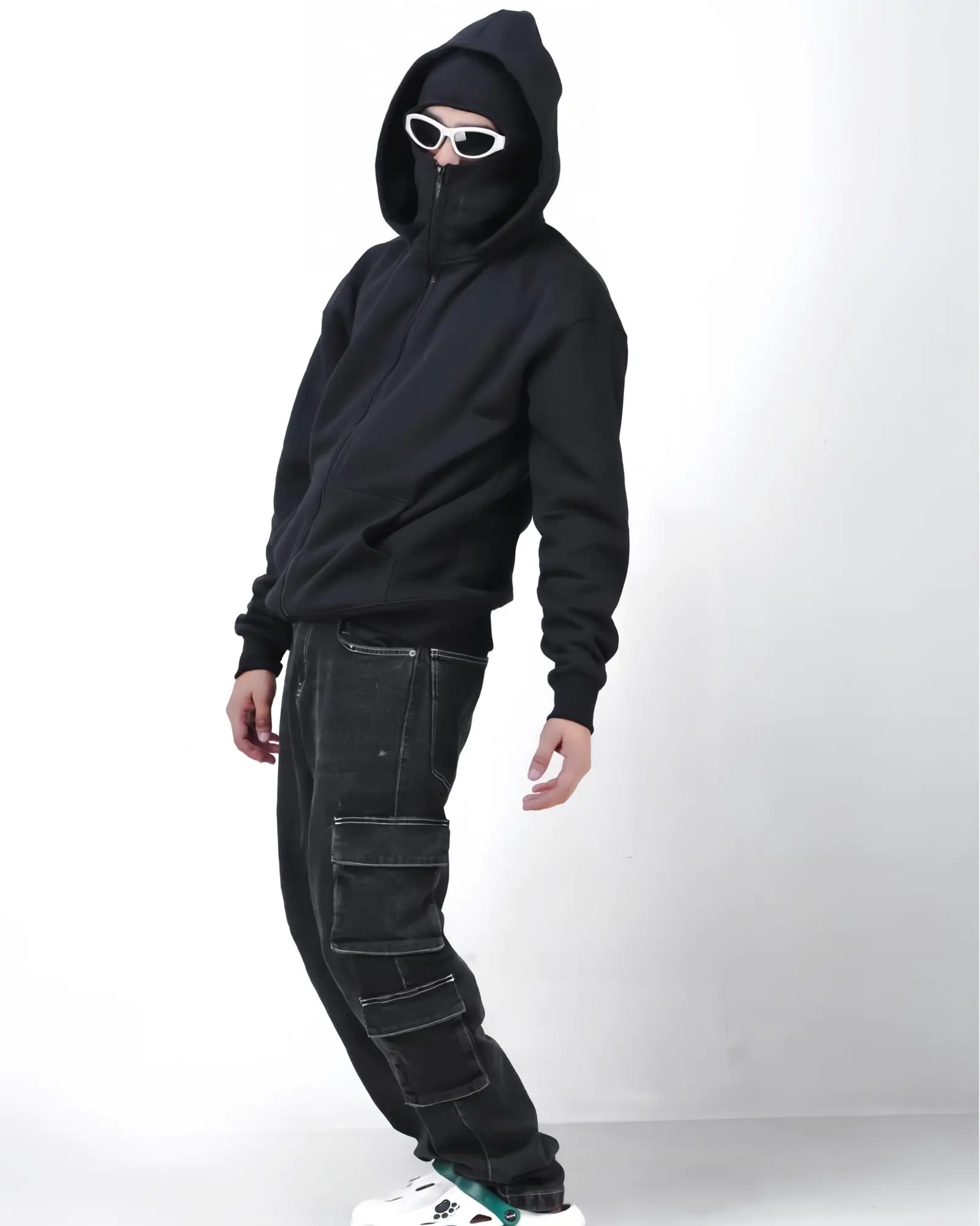 Balaclava Hoodie Full Zip Up - Image 2