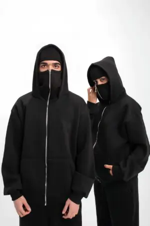 Couple Balaclava Hoodie Matching Zipper - Set of 2 Balaclava Hoodie