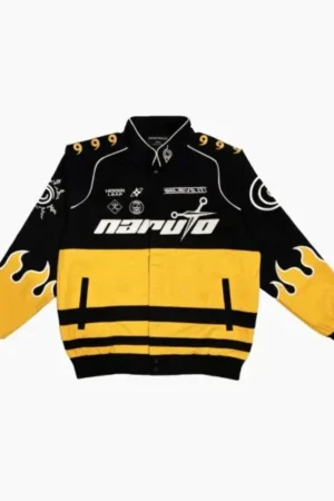 Naruto Flame Racing Bomber Jacket | Naruto Anime Inspired Vintage Racer Jacket