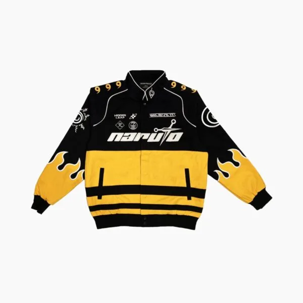 Naruto Flame Racing Bomber Jacket | Naruto Anime Inspired Vintage Racer Jacket