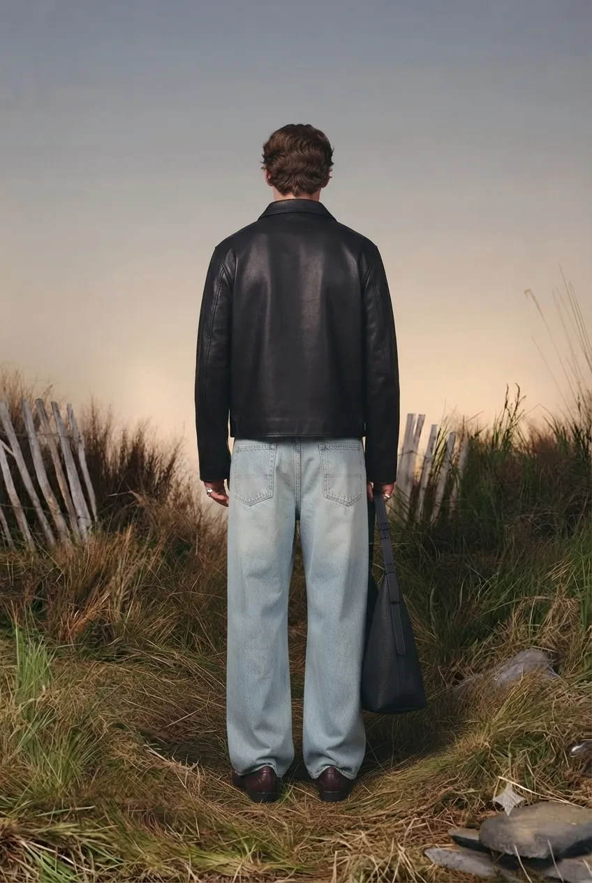 Men's Oversized Black Faux Leather Jacket- THE DRIP SOUL - Image 4