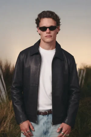 Men's Oversized Black Faux Leather Jacket- THE DRIP SOUL