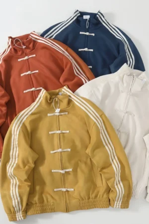 The Drip Soul's Original Chinese New Year Knot Jacket collection in multiple colors, featuring premium 420 GSM Vegan Suede and archival Adidas-inspired aesthetics.