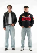 Black Ferrari F1 racing jacket and leather jacket combo pack